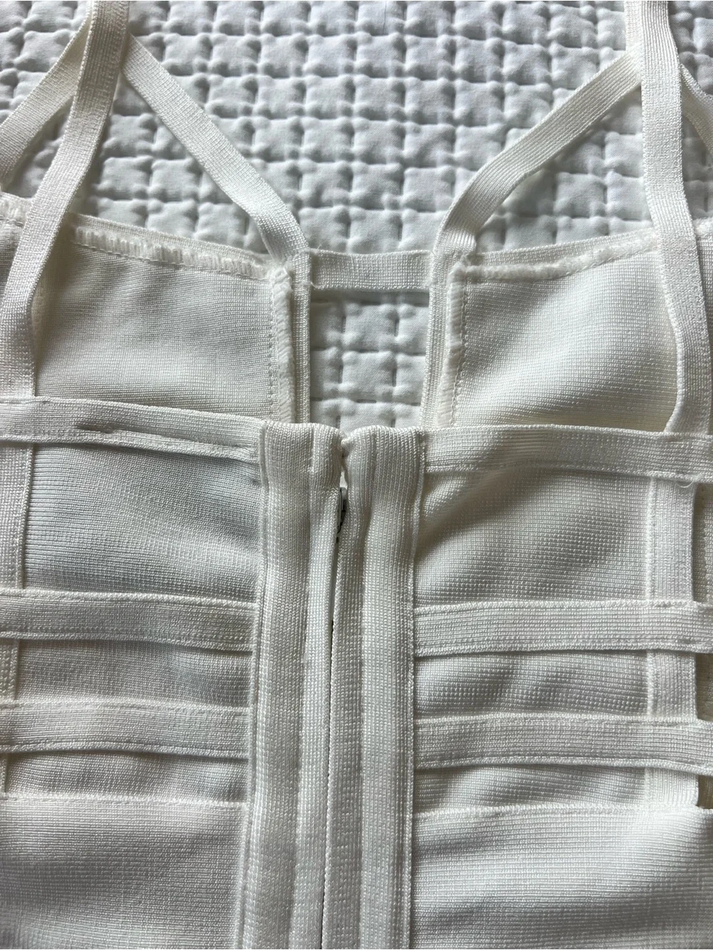 Herve Leger Gorgeous Ivory Bandage Dress with Strappy Bust - Picture 5 of 6